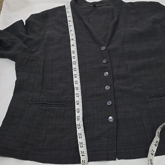 Eileen Fisher Black/grayish,  Linen Jacket, Size Xl - Picture 5 of 9